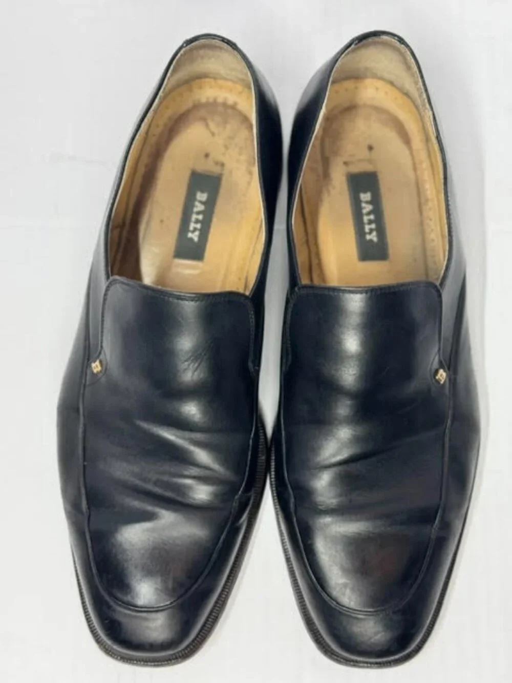 Bally Black Leather Slip-On Loafers Square Toe Dress Shoes Men’s 11D 10EU Italy